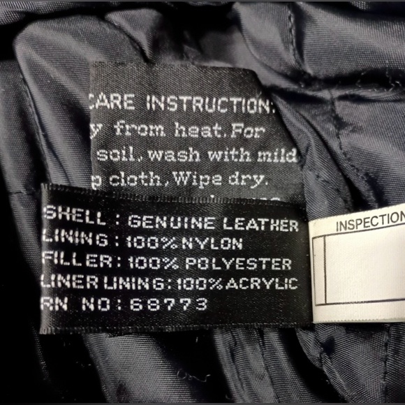 Leather Man Vintage Genuine Leather Zip Up Moto Bomber Hooded Jacket Coat Large - Picture 10 of 13